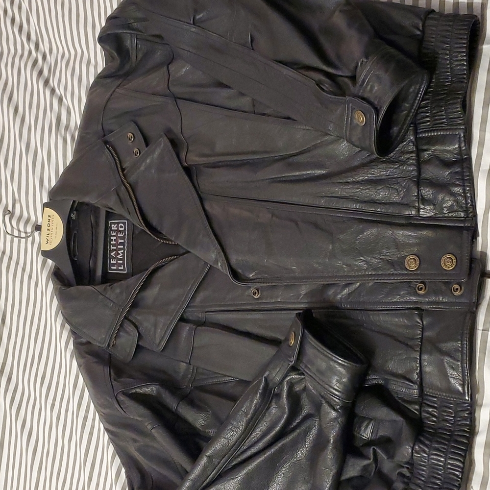 Mens Leather Coat w/ Zip Out Liner, Black, 2X